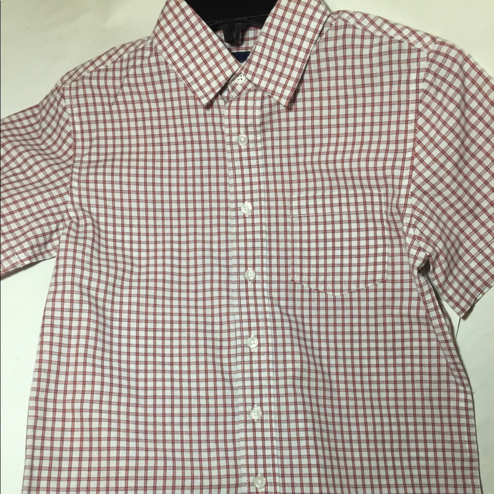 Boys Button-up Shirt Gingham Checkered sz M(8) NWT